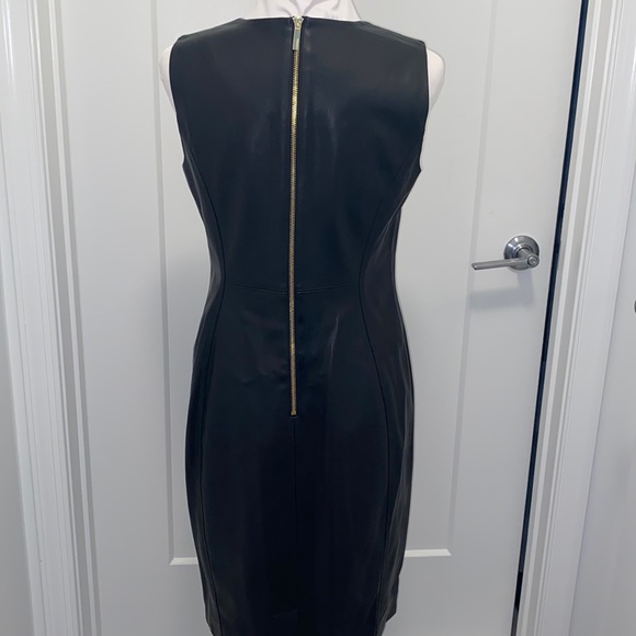 👗 NWT! Calvin Klein Faux Leather Sheath Dress - Picture 5 of 8